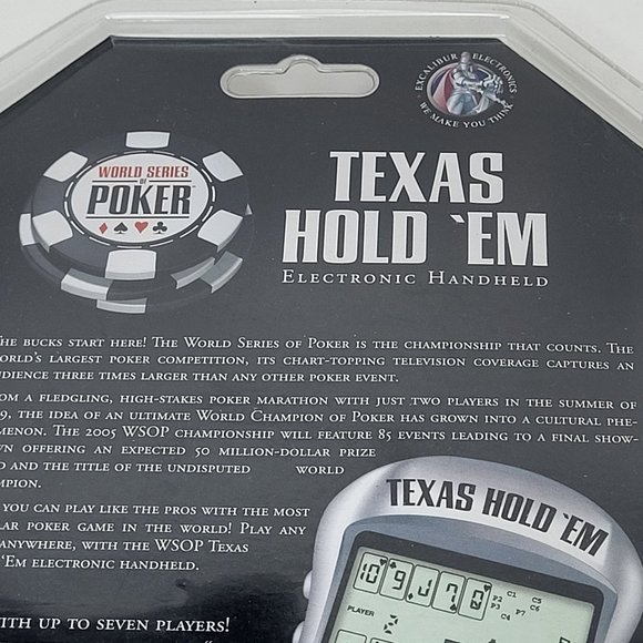 Vintage Texas Hold Em Poker Handheld Excalibur World Series Electronic Game - Picture 6 of 12